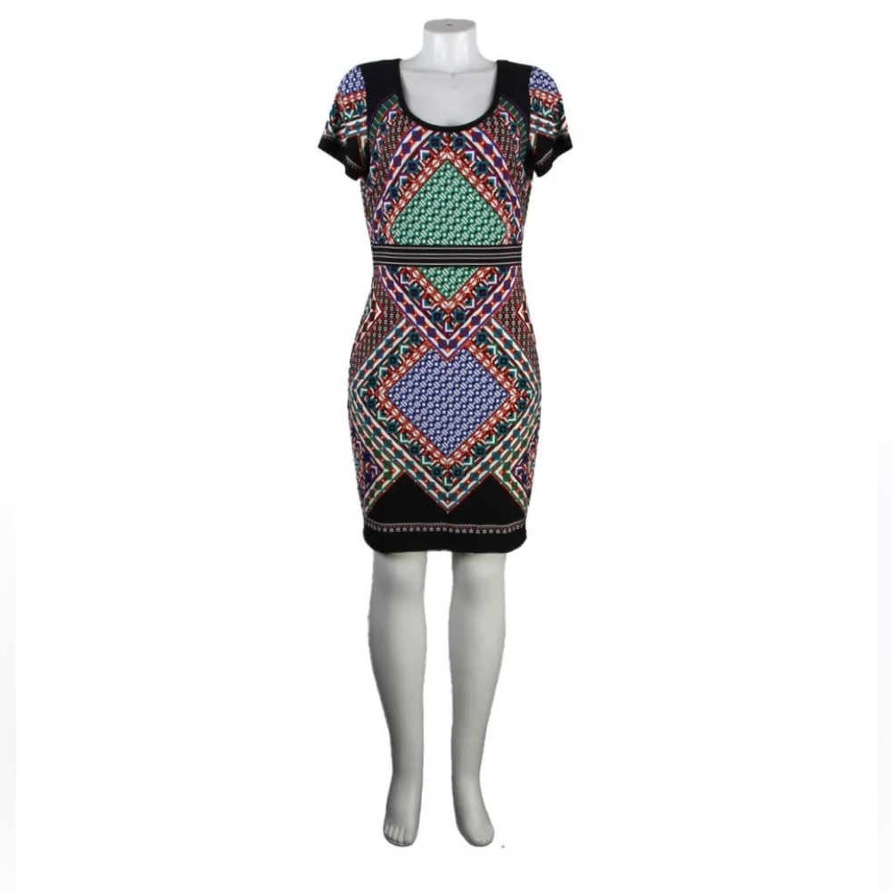 Calvin Klein Women’s Multicolor Geometric Print Dress Sz M